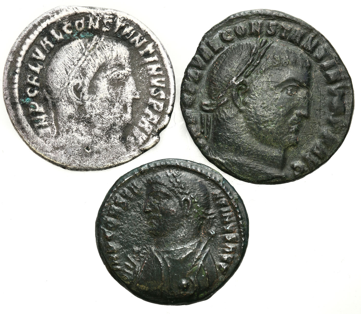 Cesarstwo Rzymskie, Lot 3 sztuk Follisów, Konstantyn I Wielki 305 – 337 n. e.